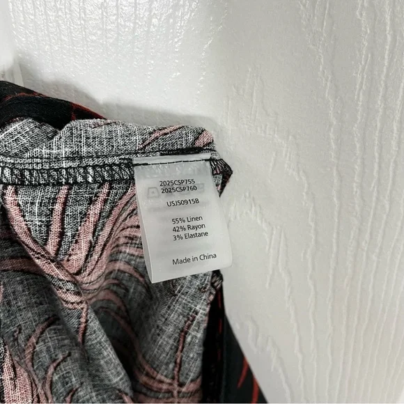 NEW NWT Universal Standard Promenade Linen Wide Leg Jumpsuit Black Red 18 20 M - Picture 8 of 9